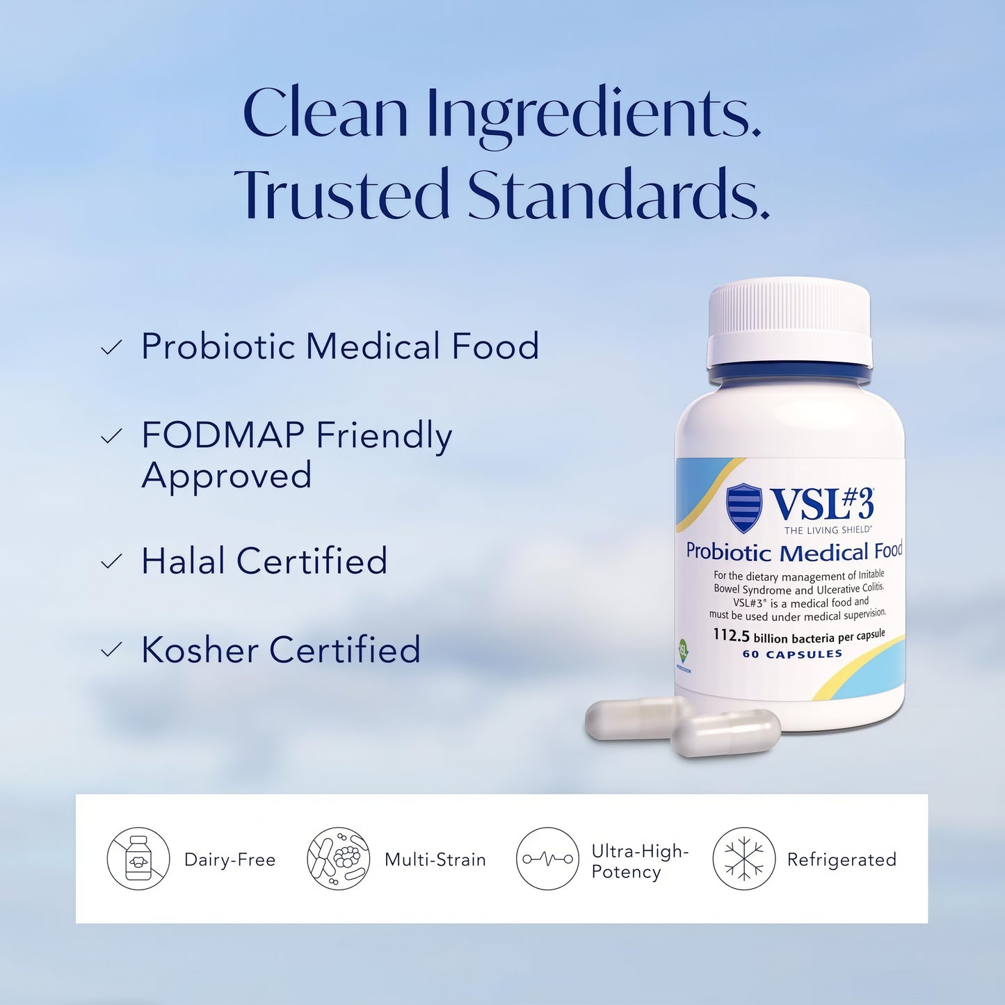 VSL#3 Probiotics for Digestive Health, IBS & UC Symptoms 60 Capsules