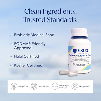 VSL#3 Probiotics for Digestive Health, IBS & UC Symptoms 60 Capsules